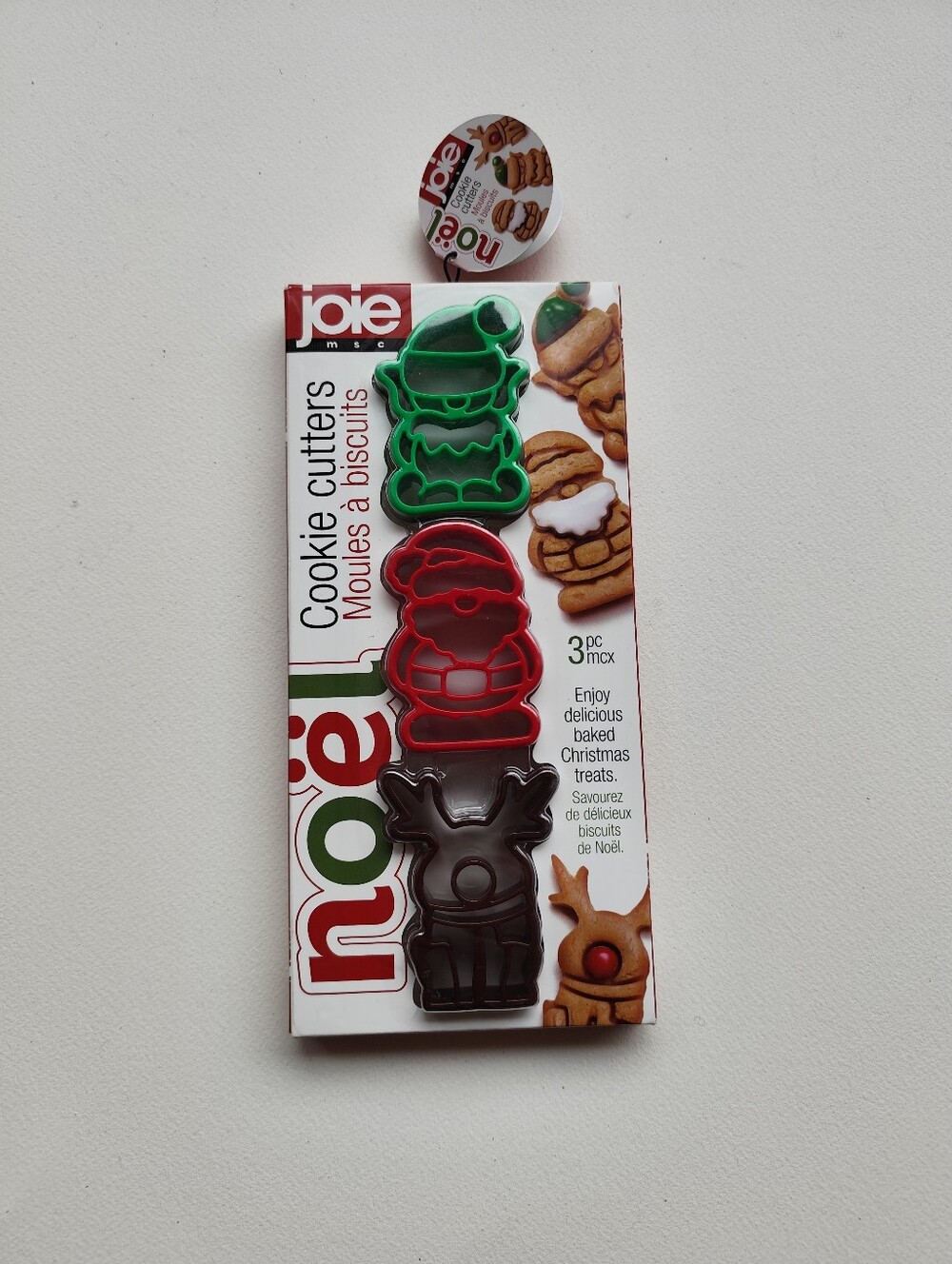 3/$20💗JOIE Noel Christmas Cookie Cutters Set of 3 Elf Reindeer Santa Claus